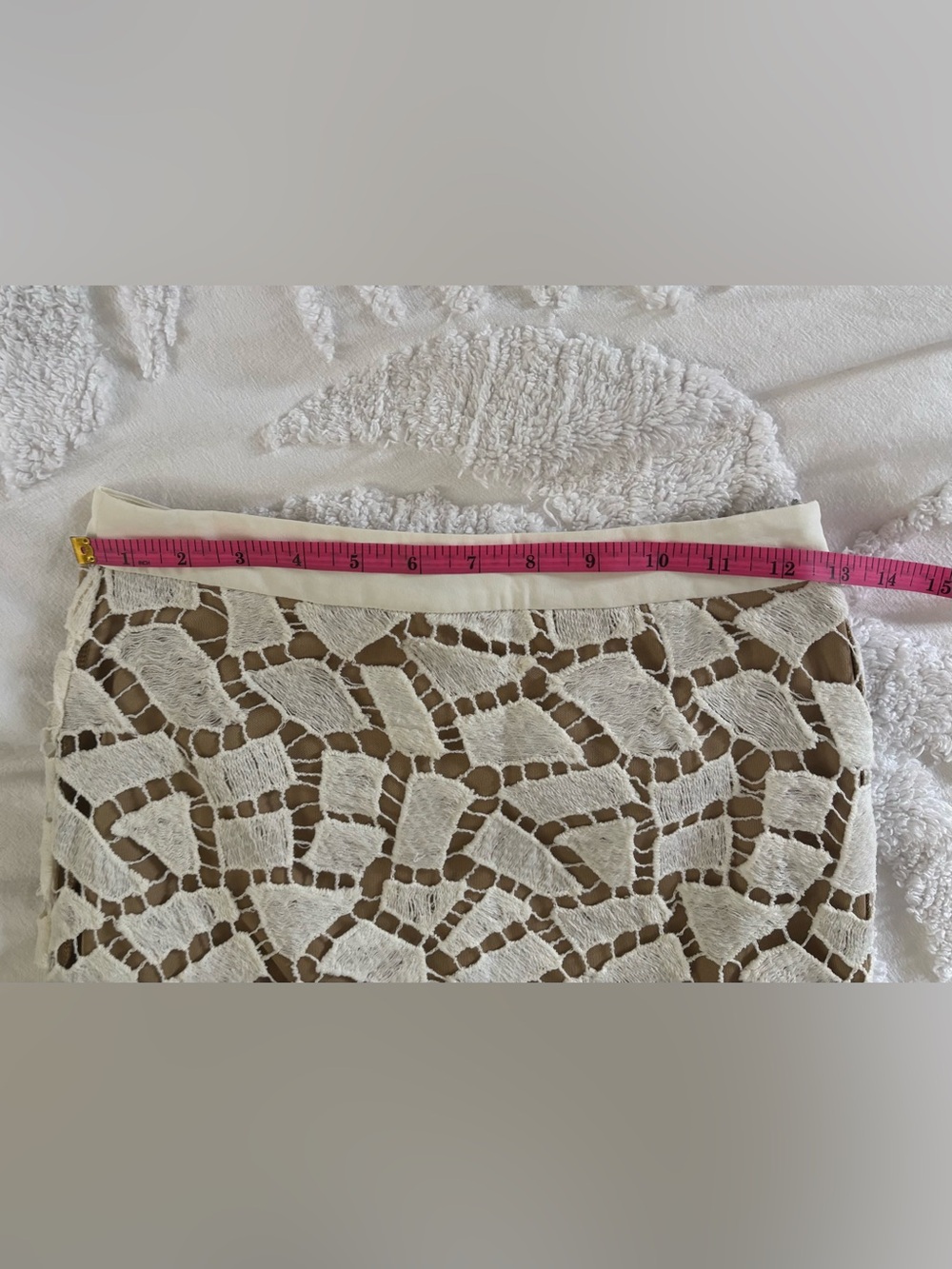 fab'rik Cream Crochet Lace Midi Skirt - Picture 15 of 16